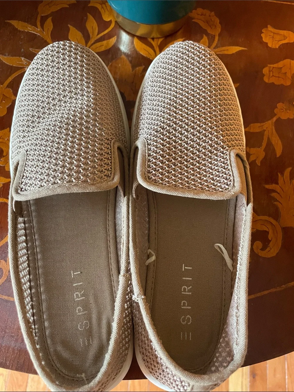 Esprit Women’s Slip-On Knit Flats in Beige